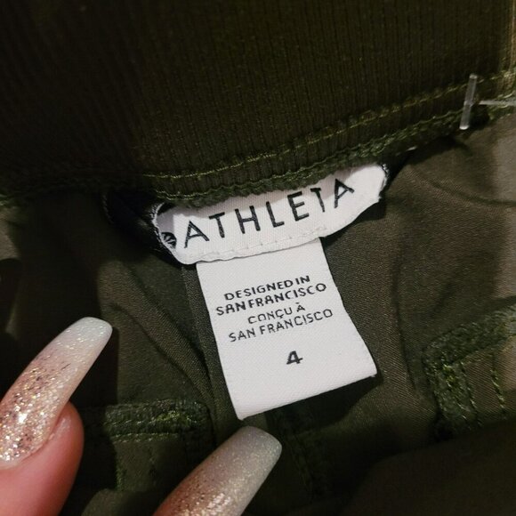 Athleta Olive Green Zip Pocket Jogger Pants Size 4 - Picture 5 of 6